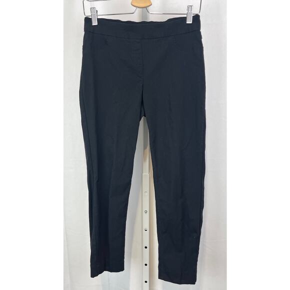 SLIM-SATION Multiples Pull On Ankle Crop Pants Stretch Black Size Petite 10 10P - Picture 1 of 9